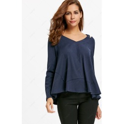Cutout V Neck Sweater