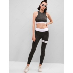 Space Dye Cut Out Gym Top and Leggings Set