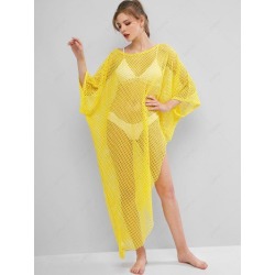 Beach Asymmetrical Fishnet Cover Up Top