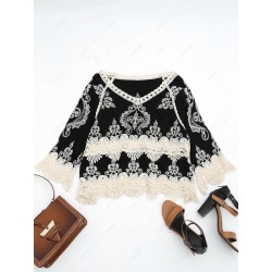 Crochet Panel Beach Cover Up Top