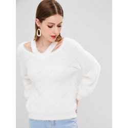 V Neck Cut Out Sweater