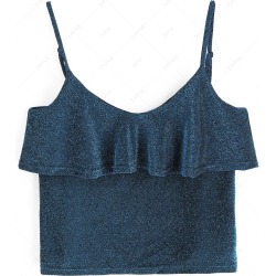 Shiny Ruffles Tank Top