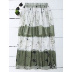 Print Slit Chiffon A Line Skirt