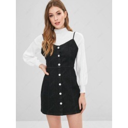 Cami Button Through Mini Denim Dress