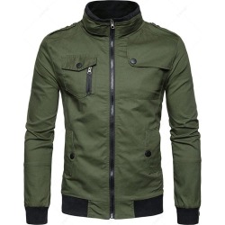 Stand Collar Zip Up Jacket