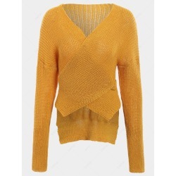 Drop Shoulder Wrap Sweater