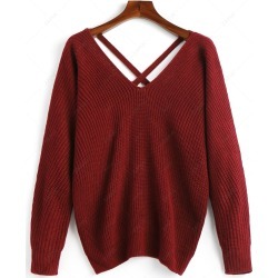 Criss Cross V Neck Sweater