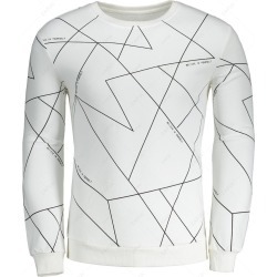 Letter Geometric Crew Neck Sweatshirt