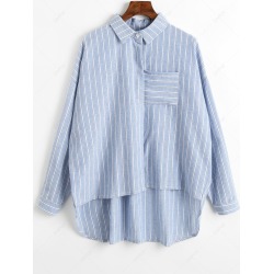 Striped High Low Shirt