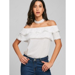 Crochet Trim Tiered Blouse