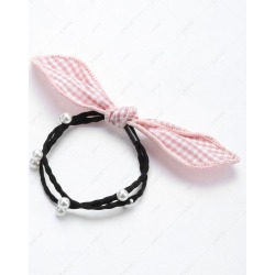 Faux Pearl Bows Elastic Hair Band