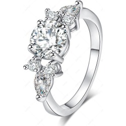 Zircon Embellished Brief Metal Ring