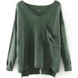 High Low V Neck Sweater