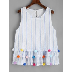 Tiered Sleeveless Blouse