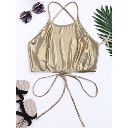 Metallic Backless Tank Top