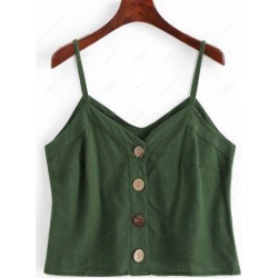 Solid Button Up Cami Top