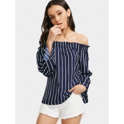 Tiered Sleeve Striped Blouse