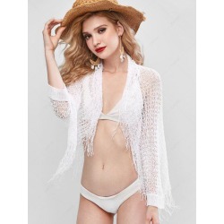 Openwork Fringed Cover Up Top
