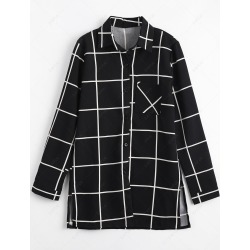 Plaid Long Pocket Button Up Shirt