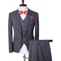 Lapel Long Sleeve Three-Piece Suit ( Blazer + Waistcoat + Pants )