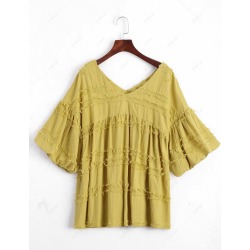 V Neck Plain Blouse