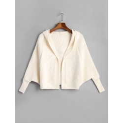 Open Front Hooded Cardigan