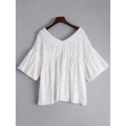V Neck Plain Blouse