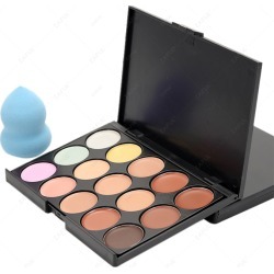 15 Colours Concealer Palette and Random Color Powder Puff