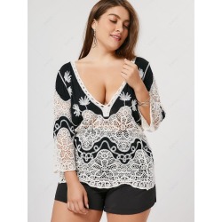 Plus Size Cover Up Crochet Top