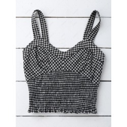 Houndstooth Smocked Tank Top