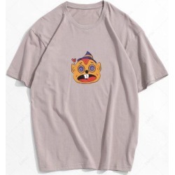 Short Sleeves Cartoon Pattern Funny Tee