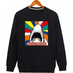 Shark Cartoon Print Crew Neck Sweatshirt