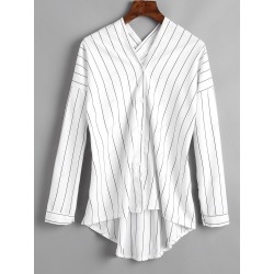 Striped High Low Blouse