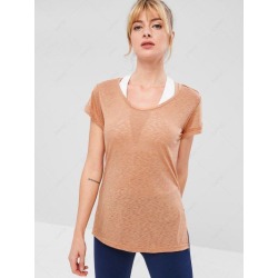 Side Slit Sports V Neck Tee