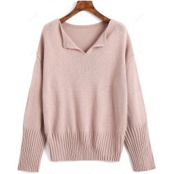 Drop Shoulder V Neck Sweater
