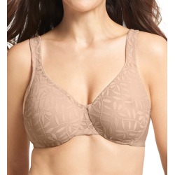 Olga 35519 Lace Sheer Leaves Underwire Minimizer Bra (French Toast 40C) found on Bargain Bro Philippines from herroom.com for $25.20