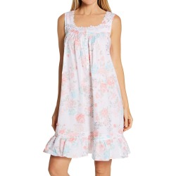 Eileen West 5320170 Woven Cotton Lawn Sleeveless Short Nightgown (White Multi Floral M) found on Bargain Bro Philippines from herroom.com for $41.95