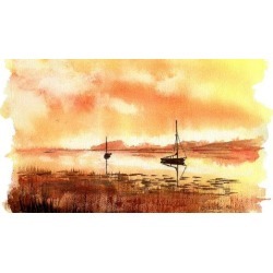 Paint my 3 sunsets FREE style Watercolor painting beginners.