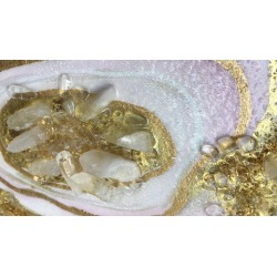 Geode agate slice on canvas - Alcohol ink and resin