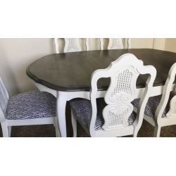 Paint, Refinish, and Reupholster Furniture: Table and Chairs
