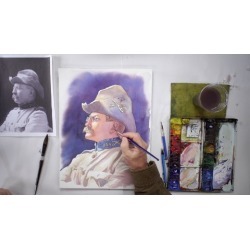 Painting a Color Portrait From a Black & White Photo