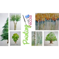 Paint TREES in watercolor, easily. Video demos show you how.