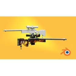 Blender 2.8 Create Sniper Rifle Gun With Skin In Blender