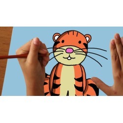 Teach to children how to draw step by step