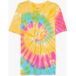 Womens Plus Size Multi Tie Dye Tee - Orange