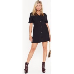 Get Button With It Plus Ribbed Mini Dress