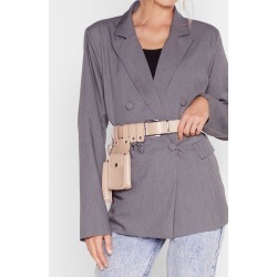 Womens That's Not Gonna Work Faux Leather Belt - Beige