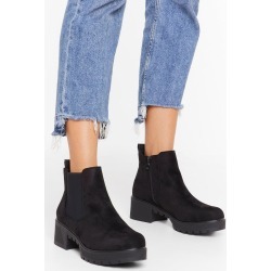 Watch Your Step Faux Suede Chelsea Boots