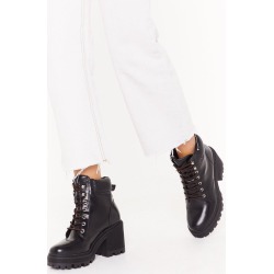 Cracks Are Showing Lace-Up Heeled Boots