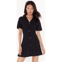 Get Button With It Ribbed Mini Dress